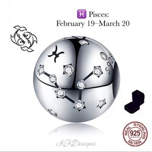Charm / Pendant  / PISCES  / Constellation Zodiac Sign / s925